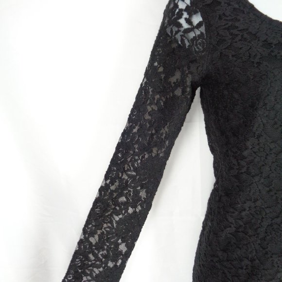Threads 4 Thought Black Lace Bodycon Dress Sustainable, Organic Cotton - Picture 4 of 7